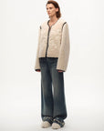 "FF×JW Muse Project" embroidered round neck short merino wool sheepskin fur coat - variant_title