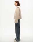 "FF×JW Muse Project" embroidered round neck short merino wool sheepskin fur coat - variant_title