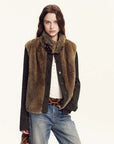 Tawny Brown color swatch for Firelady Fur removable sleeve rabbit fur jacket
