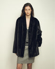 Firelady Fur Imported Kopenhagen Purple - Label Female Mink Full - Skin Woven V - Neck Fur Coat “Fairy Mountain Dew” - variant_title