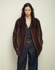 Firelady Fur Imported Kopenhagen Purple - Label Female Mink Full - Skin Woven V - Neck Fur Coat “Fairy Mountain Dew” - variant_title