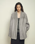 Firelady Fur Imported Kopenhagen Purple - Label Female Mink Full - Skin Woven V - Neck Fur Coat “Fairy Mountain Dew” - variant_title