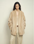 Firelady Fur Imported Kopenhagen Purple - Label Female Mink Full - Skin Woven V - Neck Fur Coat “Fairy Mountain Dew” - variant_title