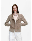 Firelady Fur Italian Sheepskin Leather Jacket Women - Merino Wool Knit Short Coat - Nishino Twilight - variant_title