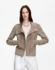Firelady Fur Italian Sheepskin Leather Jacket Women - Merino Wool Knit Short Coat - Nishino Twilight - variant_title