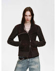 Firelady Fur Italian Sheepskin Leather Jacket Women - Merino Wool Knit Short Coat - Nishino Twilight - variant_title