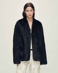 Firelady Fur Italian Tuscan Shearling V - Neck Coat "Freezing Point Rum" - variant_title