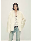Firelady Fur Italian Tuscan Shearling V - Neck Coat "Freezing Point Rum" - variant_title