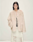Firelady Fur Italian Tuscan Shearling V - Neck Coat "Freezing Point Rum" - variant_title