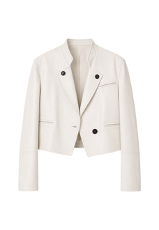 Roman Story stand collar sheepskin leather short jacket alternate product cutout