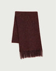 Reddish-brown Firelady Fur shimmer Merino wool and cashmere fringe scarf