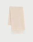 Firelady Fur light khaki shimmer Merino wool and cashmere fringe scarf for women