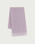 Firelady Fur purple shimmer Merino wool and cashmere fringe scarf for women