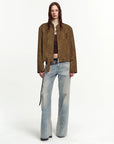 Firelady Fur Suede Leather Biker Jacket for Women – "Caramel Mountain"Firelady Fur