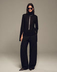 Firelady Fur Textured Fine Wool Four - Button Wide - Leg Trousers"Urban Film ” - variant_title