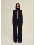 Firelady Fur Textured Fine Wool Four - Button Wide - Leg Trousers"Urban Film ” - variant_title