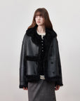 Firelady Fur Toscana Shearling Coat | Asymmetric Oversized Fur Leather Jacket "Oppenheimer"