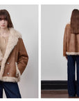 Firelady Fur Toscana Shearling Coat | Asymmetric Oversized Fur Leather Jacket "Oppenheimer"