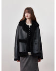 Firelady Fur Toscana Shearling Coat | Asymmetric Oversized Fur Leather Jacket "Oppenheimer"