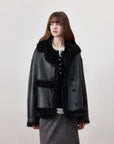 Firelady Fur Toscana Shearling Coat | Asymmetric Oversized Fur Leather Jacket "Oppenheimer"