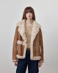 Firelady Fur Toscana Shearling Coat | Asymmetric Oversized Fur Leather Jacket "Oppenheimer"