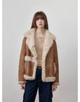 Firelady Fur Toscana Shearling Coat | Asymmetric Oversized Fur Leather Jacket "Oppenheimer"
