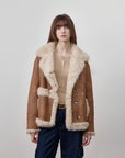Firelady Fur Toscana Shearling Coat | Asymmetric Oversized Fur Leather Jacket "Oppenheimer"