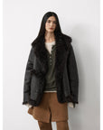Firelady Fur Toscana Shearling Coat | Asymmetric Oversized Fur Leather Jacket "Oppenheimer"