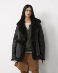 Firelady Fur Toscana Shearling Coat | Asymmetric Oversized Fur Leather Jacket "Oppenheimer"