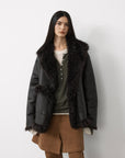 Firelady Fur Toscana Shearling Coat | Asymmetric Oversized Fur Leather Jacket "Oppenheimer"