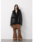 Firelady Fur Toscana Shearling Coat | Asymmetric Oversized Fur Leather Jacket "Oppenheimer"