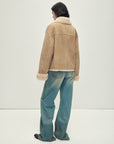 Firelady Fur Women‘s Contrast - Collar Shearling Coat with Shaved Leather Trim & Merino Shearling - variant_title