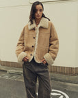 Firelady Fur Women‘s Contrast - Collar Shearling Coat with Shaved Leather Trim & Merino Shearling - variant_title