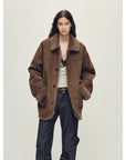 Firelady Fur Women‘s Contrast - Collar Shearling Coat with Shaved Leather Trim & Merino Shearling - variant_title
