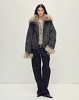 Firelady Fur Women‘s Cropped Fur Parka with Raccoon Fur Trim & 90% Goose Down | Multi - Pocket Utility Style “Nordic Woods” - variant_title