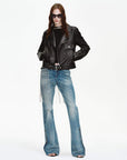 Firelady Fur Women’s Cropped Lambskin Leather Moto Jacket – Soft, Lightweight FitFirelady Fur
