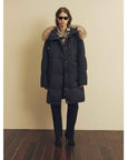 Firelady Fur Women's Down Parka with Detachable Fox Fur Collar & 90% Goose Down "Blue Winter Style" - variant_title
