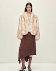 Firelady Fur Women‘s Fox Fur Coat with Hand - Sprayed Ombré Finish | Saga Furs, V - Neck Design"Gone with the Wind" - variant_title