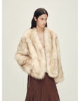Firelady Fur Women‘s Fox Fur Coat with Hand - Sprayed Ombré Finish | Saga Furs, V - Neck Design"Gone with the Wind" - variant_title