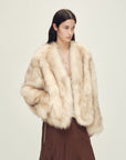 Firelady Fur Women‘s Fox Fur Coat with Hand - Sprayed Ombré Finish | Saga Furs, V - Neck Design"Gone with the Wind" - variant_title