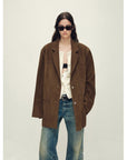 Firelady Fur Women‘s Genuine Lambskin Leather Jacket - Imported Vegetable - Tanned Suede, “Oversized Leather Blazer” - variant_title