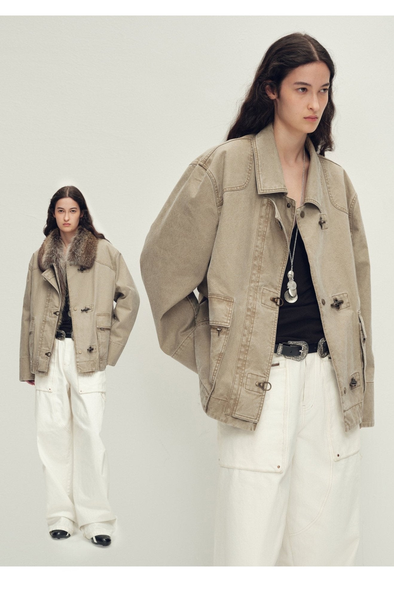 Firelady Fur Women's Goose Down Fur Parka with Detachable Raccoon