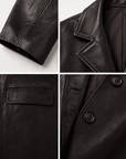 Firelady Fur Women's Lightweight Spray - Finish Sheepskin Blazer, Vintage Relaxed Fit Leather JacketFirelady Fur