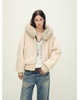 Firelady Fur Women's Merino Shearling Coat | Layered Patch - Dyed Raccoon Fur Collar“Hokkaido Melody” - variant_title