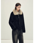 Firelady Fur Women's Merino Shearling Coat | Layered Patch - Dyed Raccoon Fur Collar“Hokkaido Melody” - variant_title