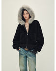 Firelady Fur Women's Merino Shearling Coat | Layered Patch - Dyed Raccoon Fur Collar“Hokkaido Melody” - variant_title