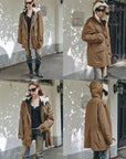 Firelady Fur Women’s Merino Sheepskin Parka with Fur Hood – Real Fur Cow Print Coat"Wild Heartbeat" - variant_title