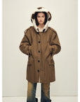 Firelady Fur Women’s Merino Sheepskin Parka with Fur Hood – Real Fur Cow Print Coat"Wild Heartbeat" - variant_title