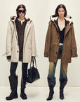 Firelady Fur Women’s Merino Sheepskin Parka with Fur Hood – Real Fur Cow Print Coat"Wild Heartbeat" - variant_title