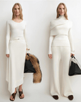 Firelady Fur Women's Merino Wool Turtleneck Sweater with Detachable Shawl – 2 - Piece Knit Set "Elegant Layers" - variant_title